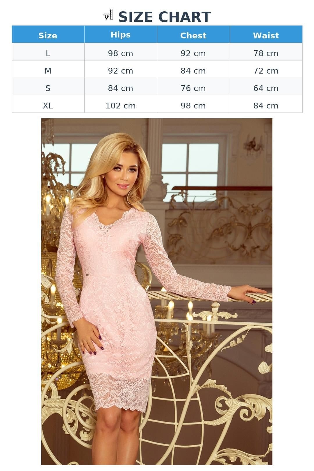 Love Lace Love Lace Women's Lace Evening Dress Pastel Pink - 4