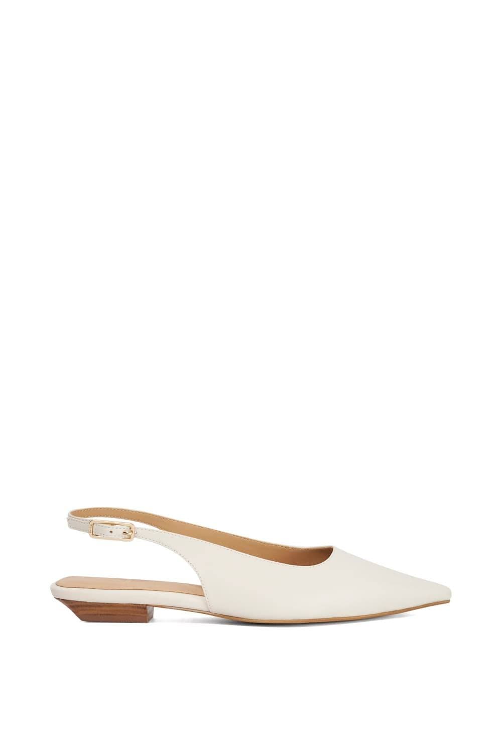 Dune London Dune London Women's 'Hostess' Leather Ballet Pumps in White