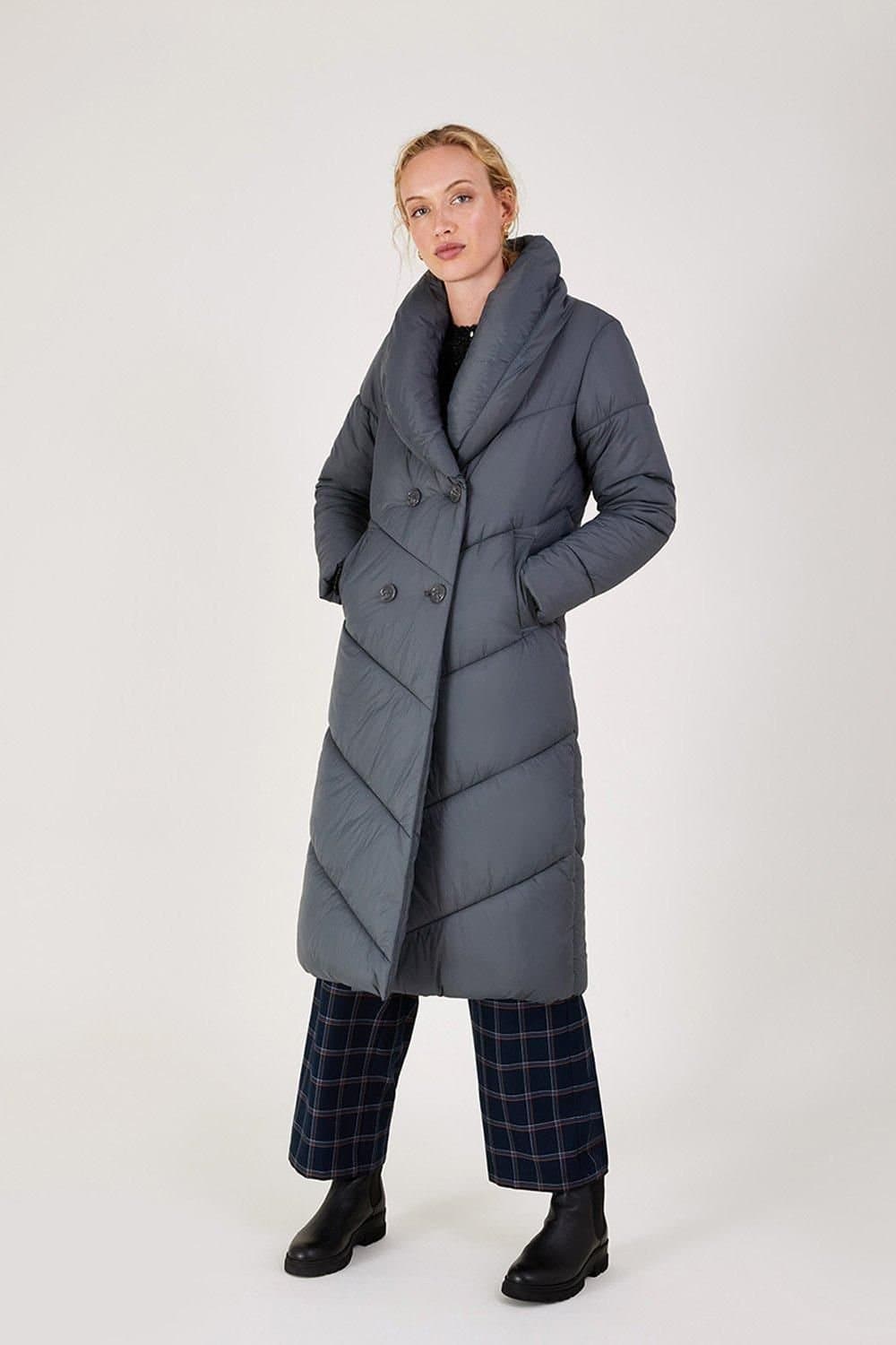 Monsoon Monsoon Women's 'Clara' Longline Padded Maxi Coat in Grey