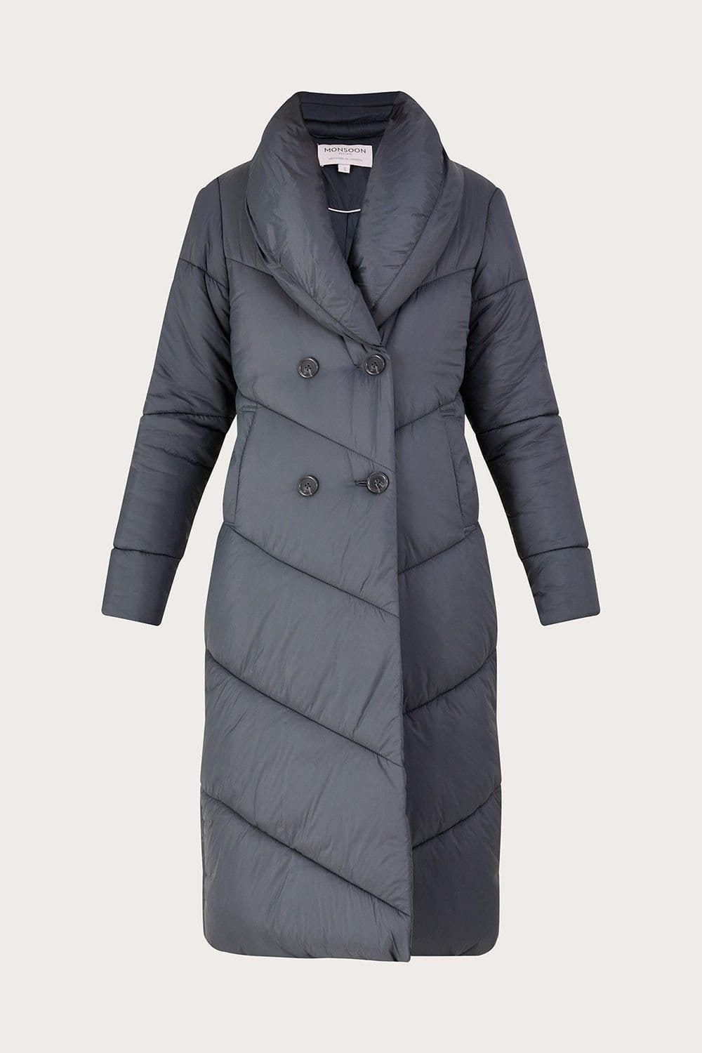 Monsoon Monsoon Women's 'Clara' Longline Padded Maxi Coat in Grey - 4