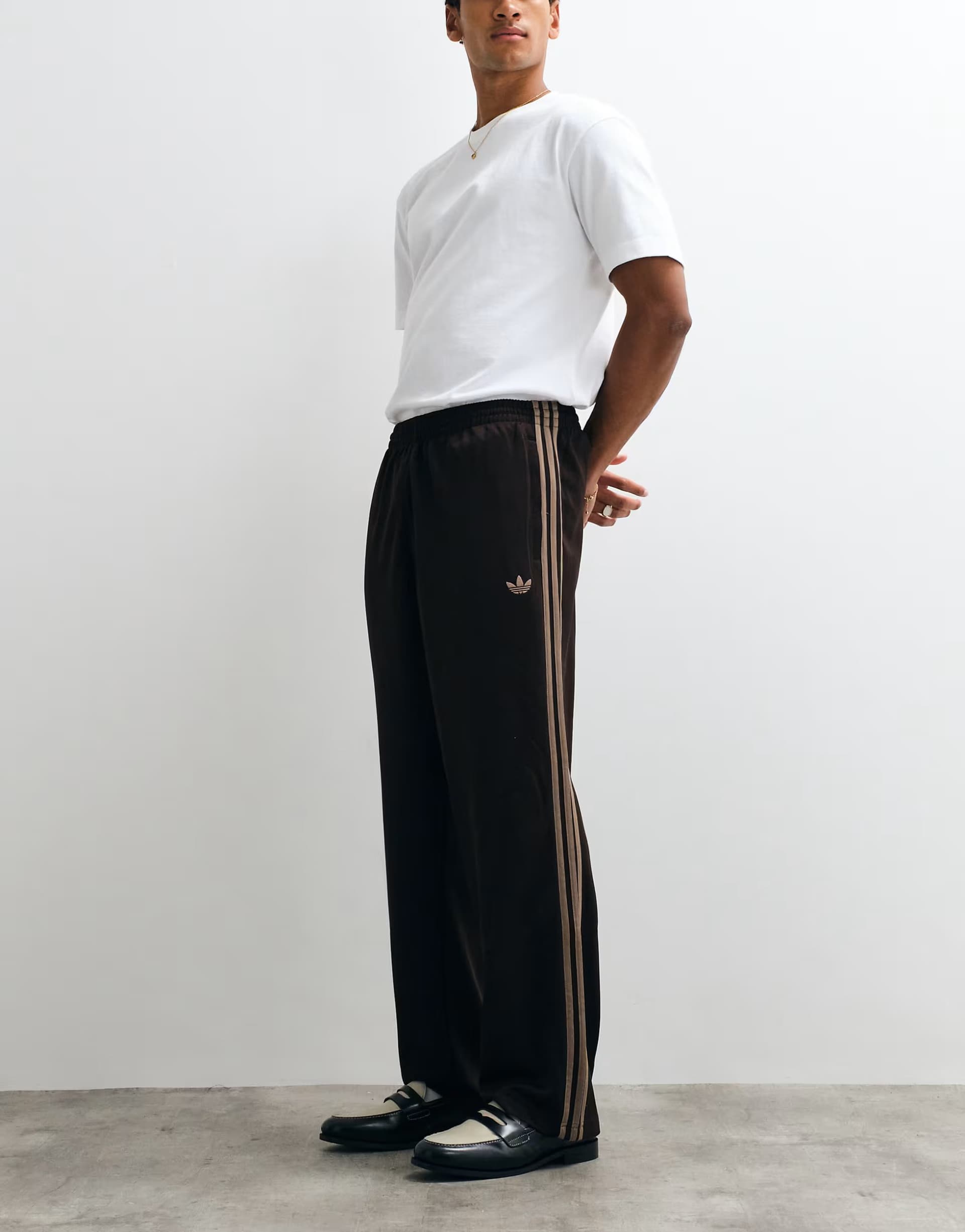 ASOS adidas Originals Adicolor loose trackpants in aurora coffee