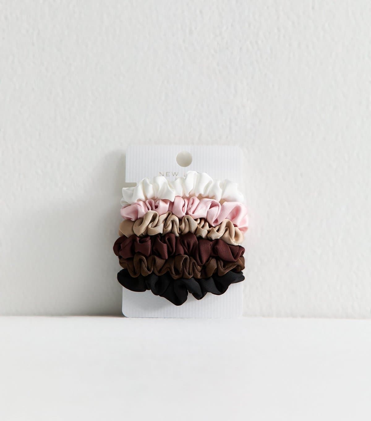 New Look Pack of 6 Multicoloured Satin Mini Scrunchies New Look