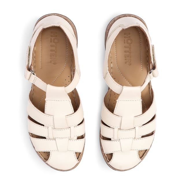 Hotter Hotter Women's 'Sharini' Fisherman Sandals in Cream - 3