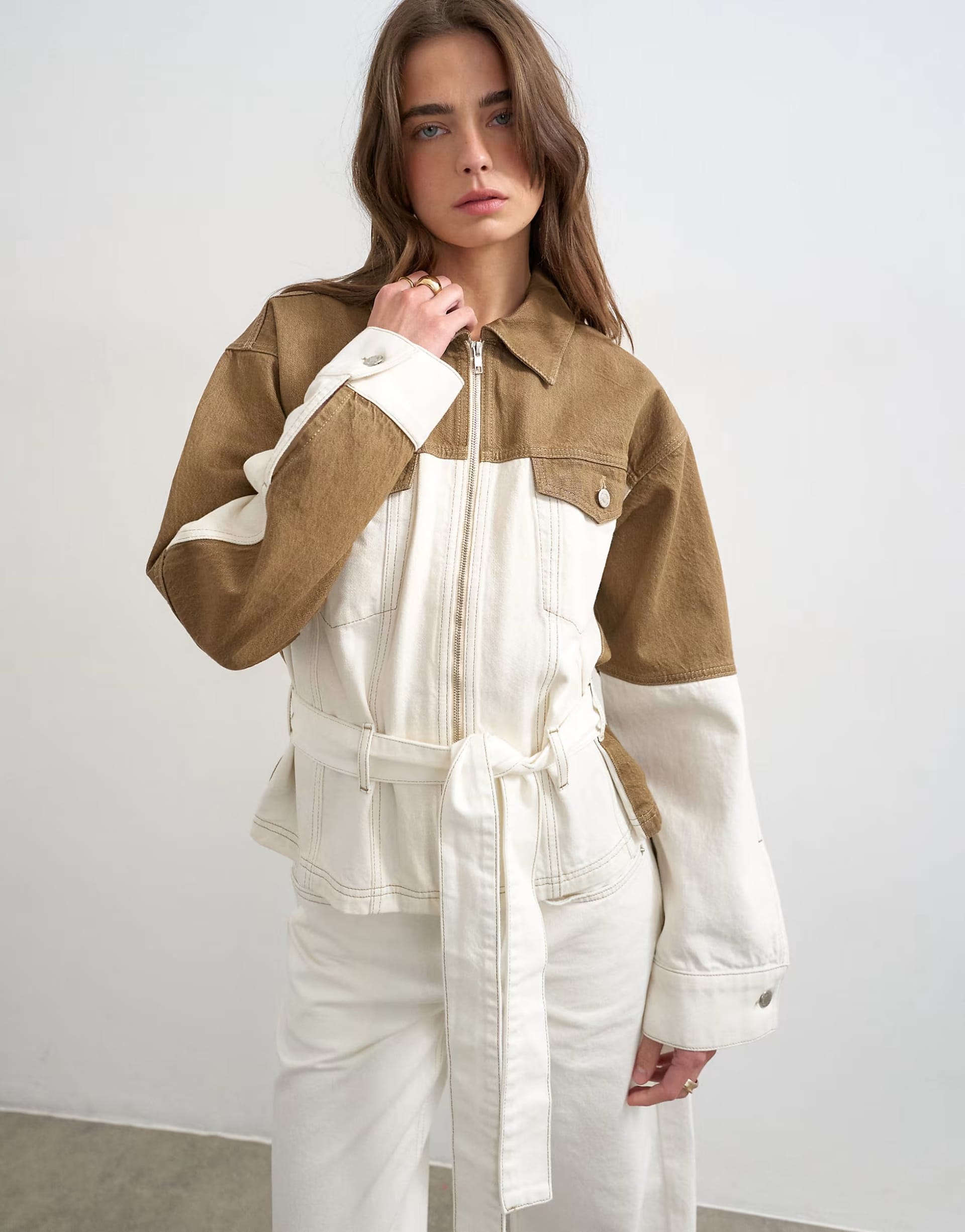 ASOS Ecru and Brown Two-Toned Co-Ord