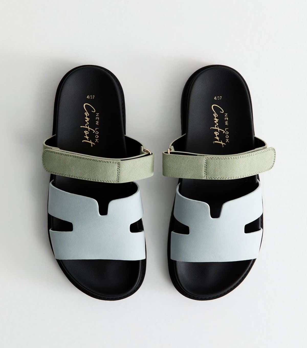 New Look New Look Blue Faux Leather Chunky Strap Sandals