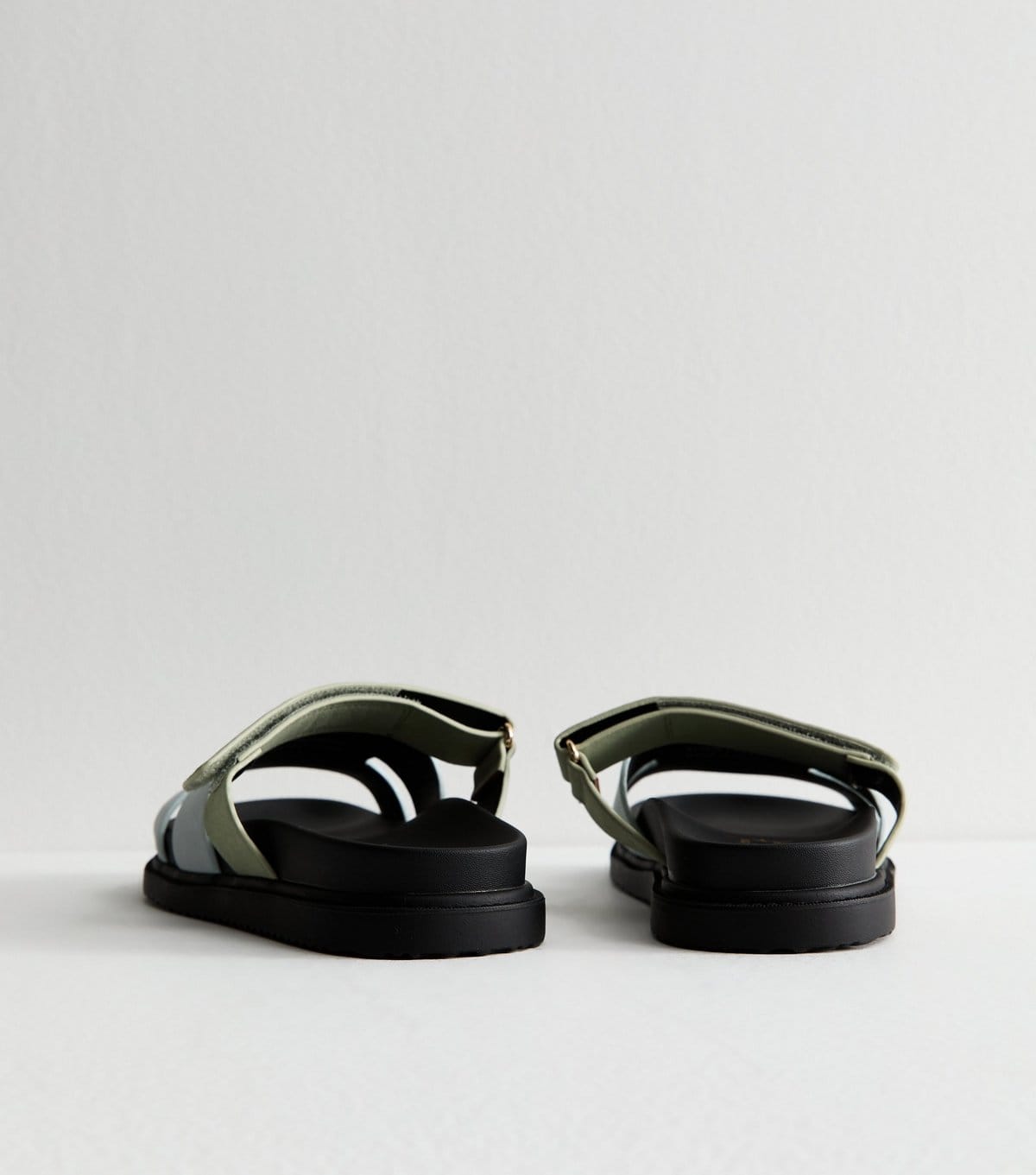 New Look Women's Blue Faux Leather Chunky Strap Sandals Vegan New Look - 4