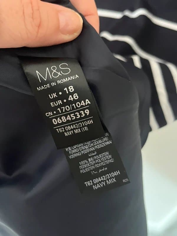 Per Una Per Una by M&S Navy Mix Striped & Floral Dress – Size UK 18