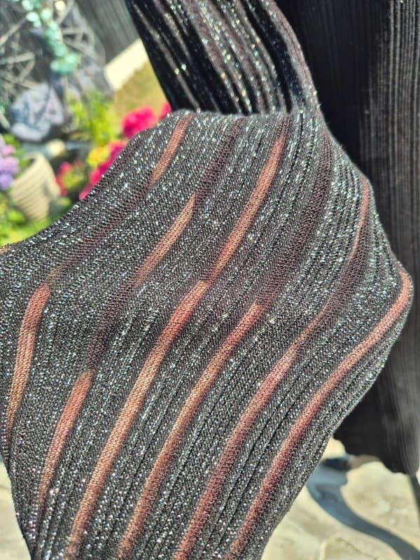 Lipsy Lipsy black metallic ribbed knitted dress size 16