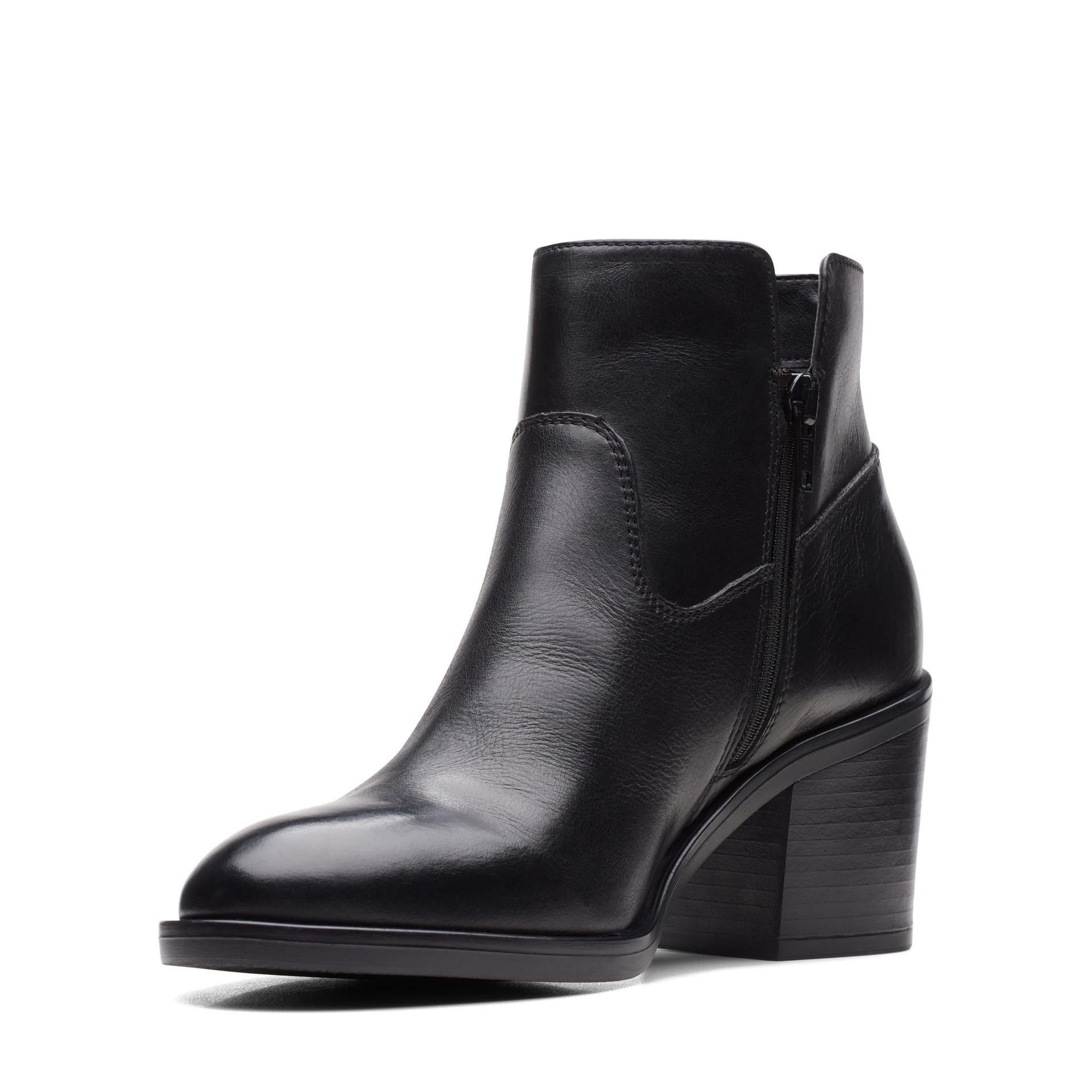 Clarks Clarks Women's Valvestino Lo Black Leather Ankle Boots - 4