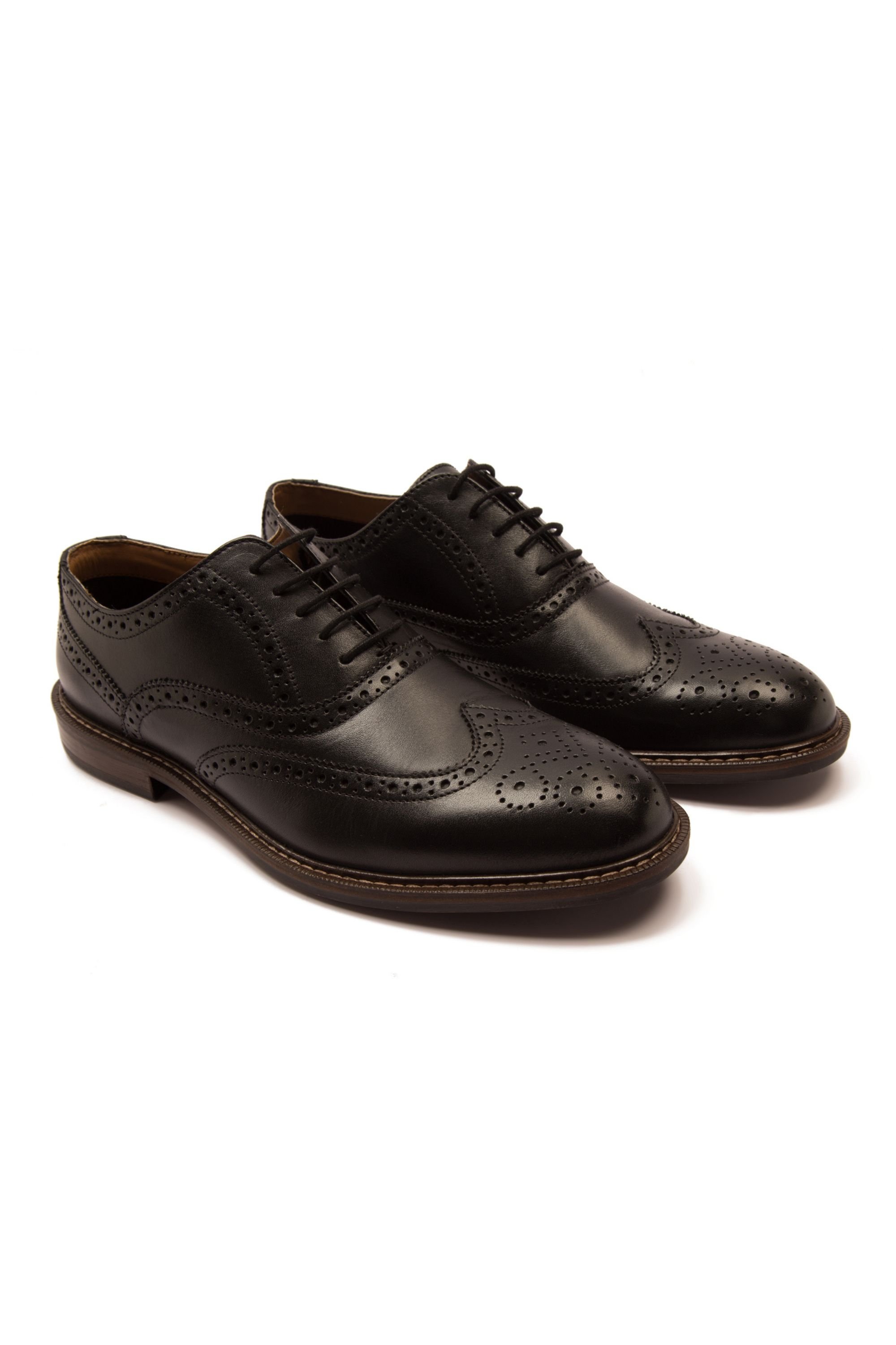 Thomas Crick Thomas Crick Men's Waldew Leather Lace‑Up Brogue Oxford Shoes in Black - 2
