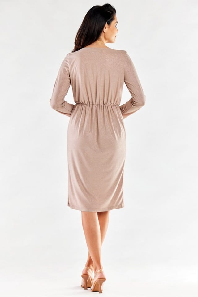 Love Lace Love Lace Women's Envelope Evening Dress Adjustable Waist Poland in Beige - 3