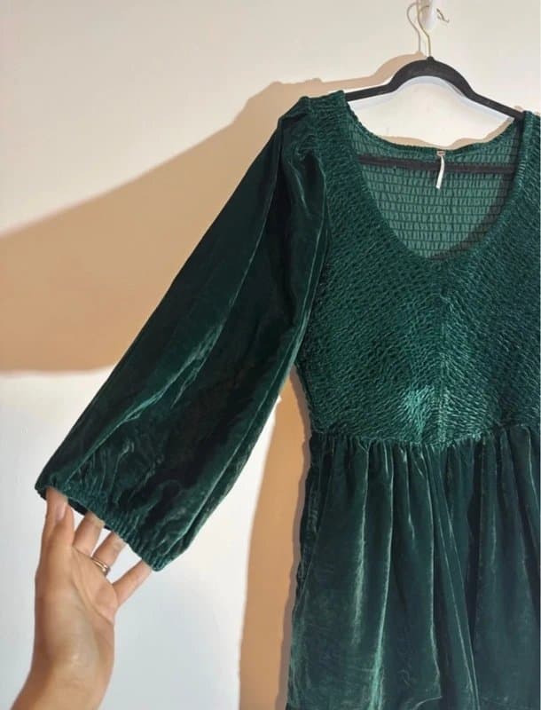 Free People New (no tags) Free People Velvet Mini Farrier Dress- M : UK 12/14