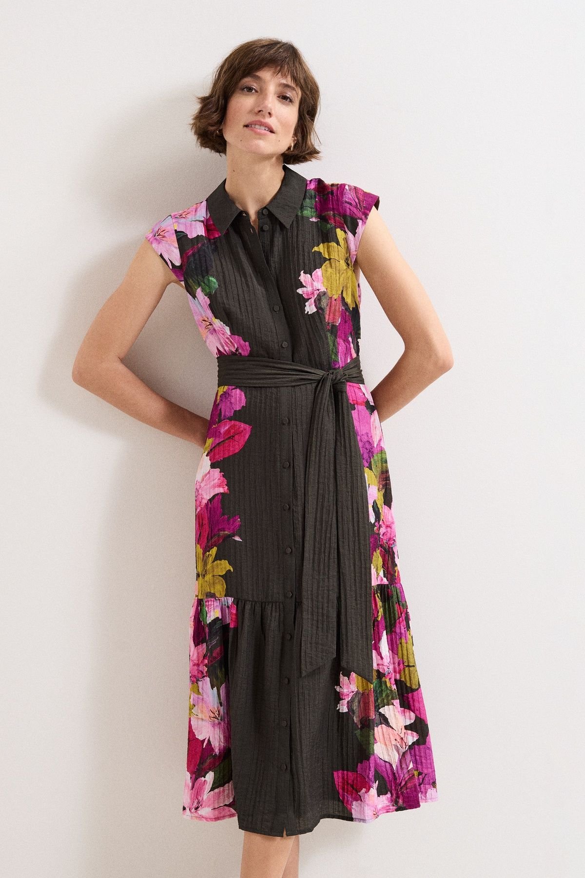 Phase Eight Phase Eight Women's Robyn Floral Midi Dress in Dark Olive - 3