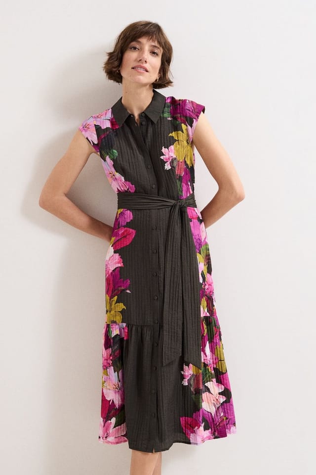Phase Eight Phase Eight Women's Robyn Floral Midi Dress in Dark Olive - 3