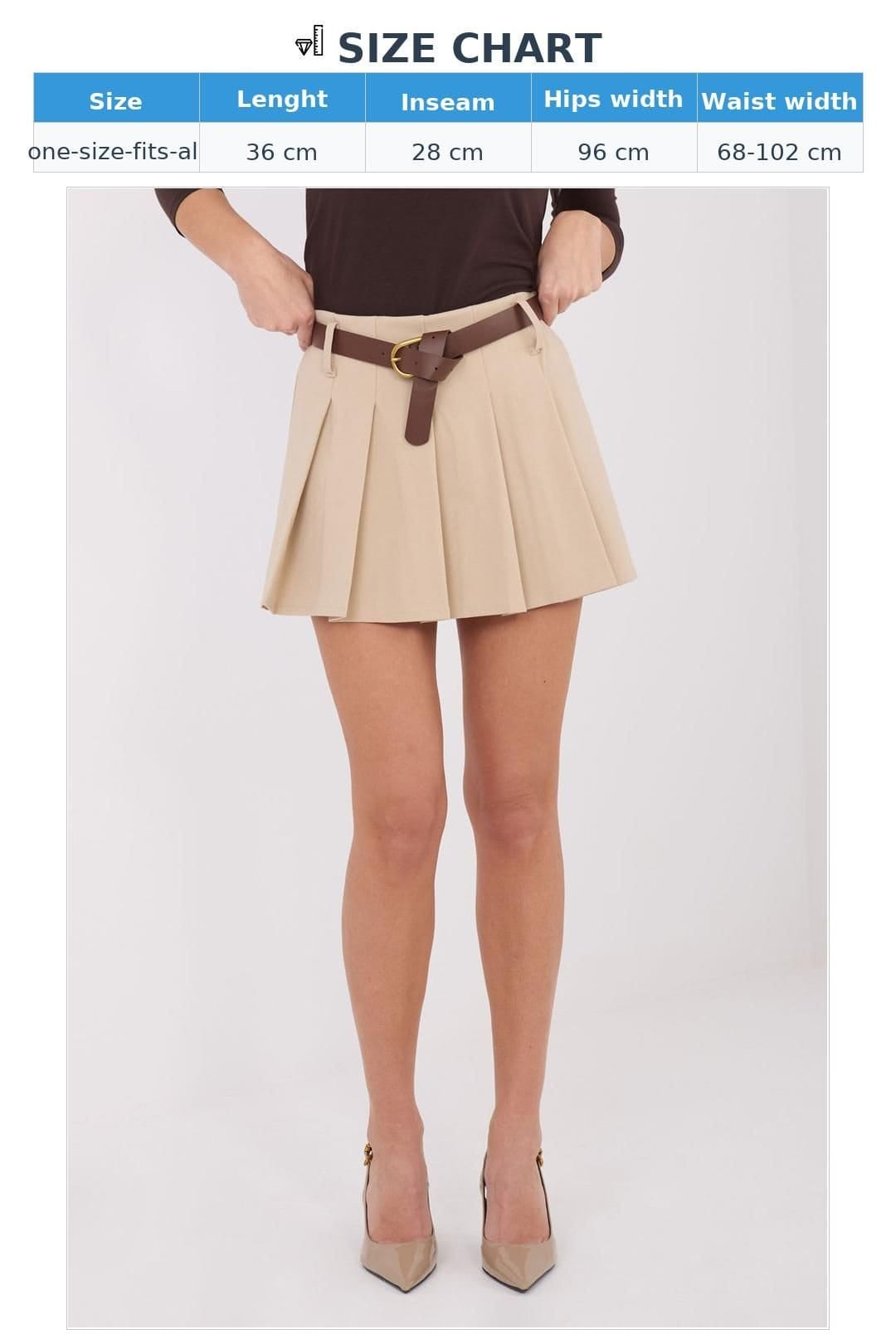 Love Lace Love Lace Women's High Waist Pleated Skirt Shorts for Work in Beige - 4