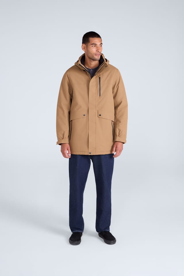 Animal Animal Men's 'Lisbon' Waterproof Breathable Side Pockets Taped Seams Thermal Parka in Tan - 2