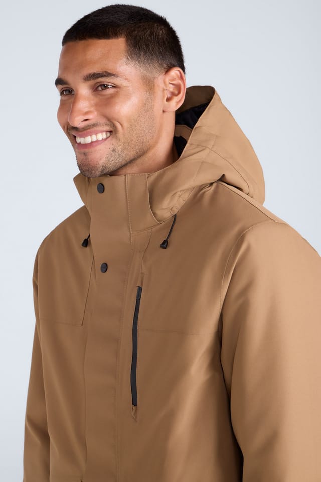 Animal Animal Men's 'Lisbon' Waterproof Breathable Side Pockets Taped Seams Thermal Parka in Tan - 3