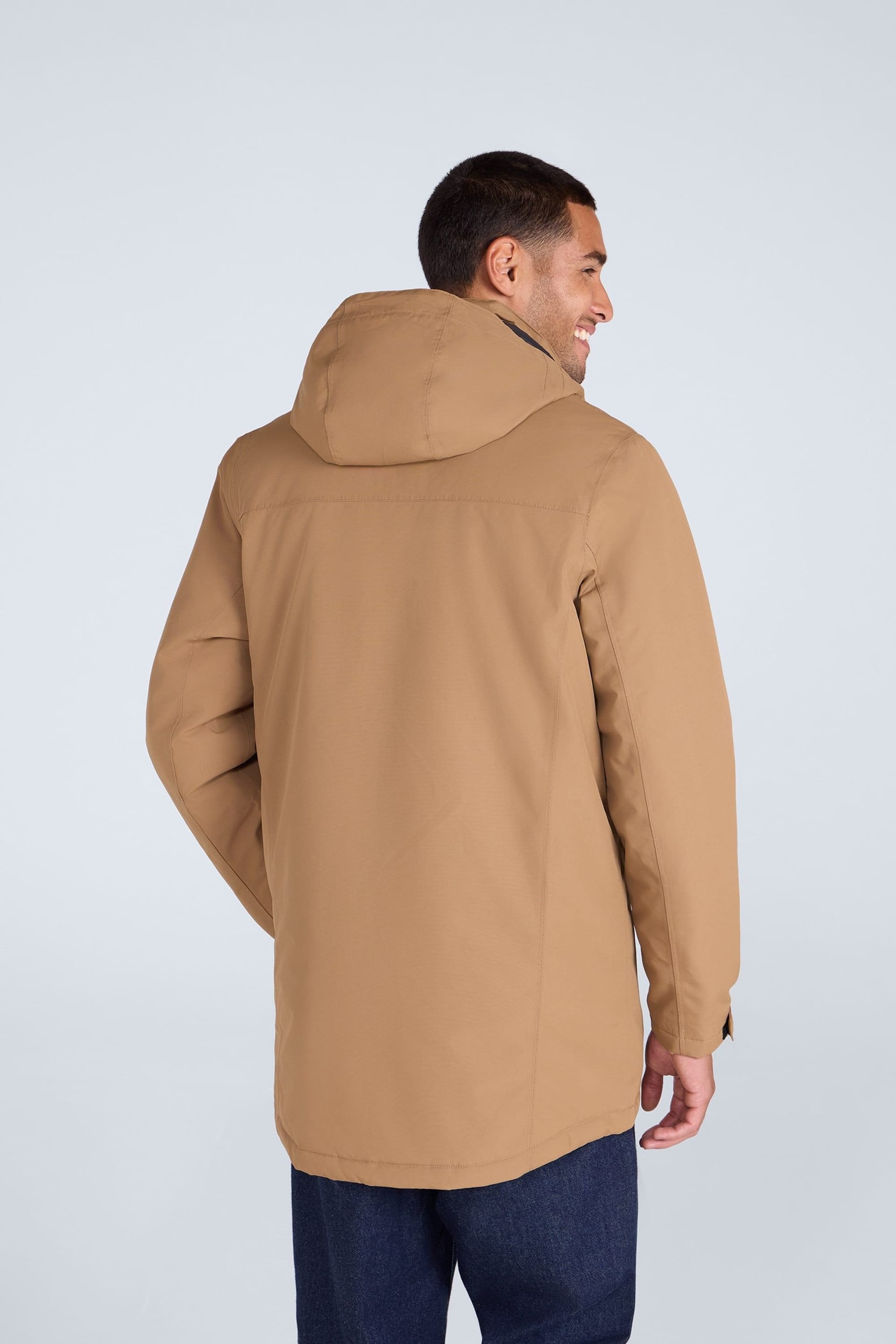 Animal Animal Men's 'Lisbon' Waterproof Breathable Side Pockets Taped Seams Thermal Parka in Tan - 4