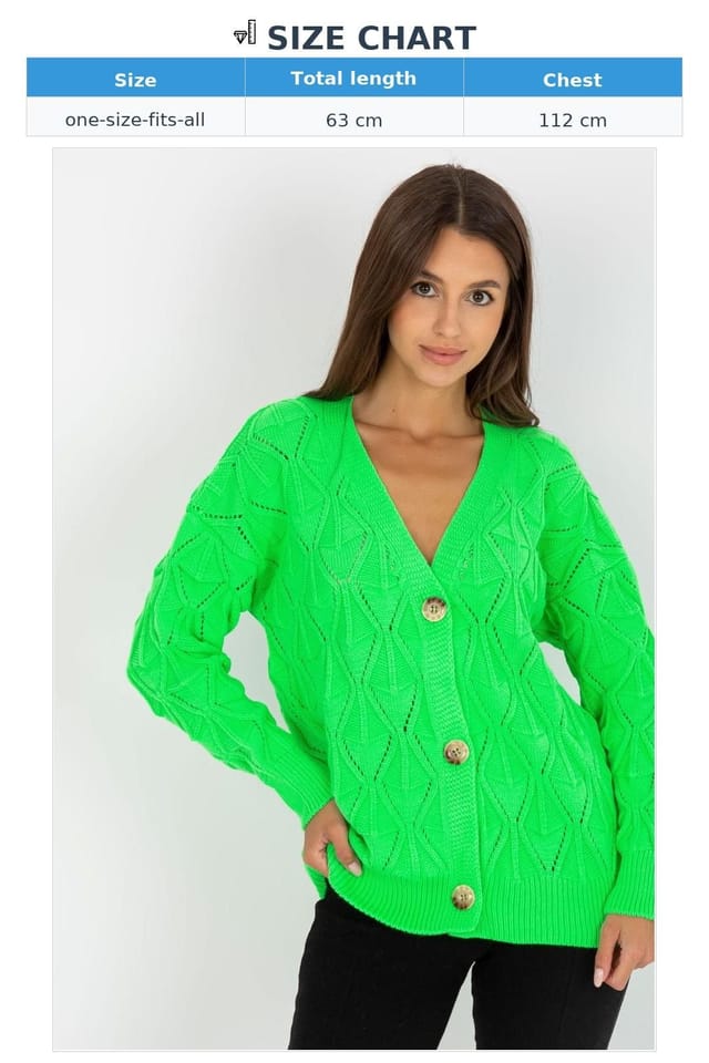 Love Lace Love Lace Women's Openwork Button Cardigan Sweater in Green - 3