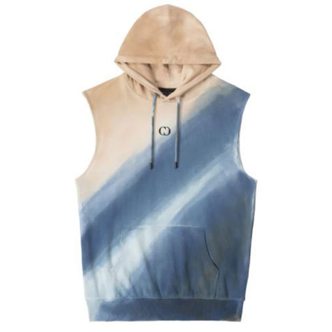 Criminal Damage Criminal Damage Men's Blue Tie Dye Sleeveless Hoodie