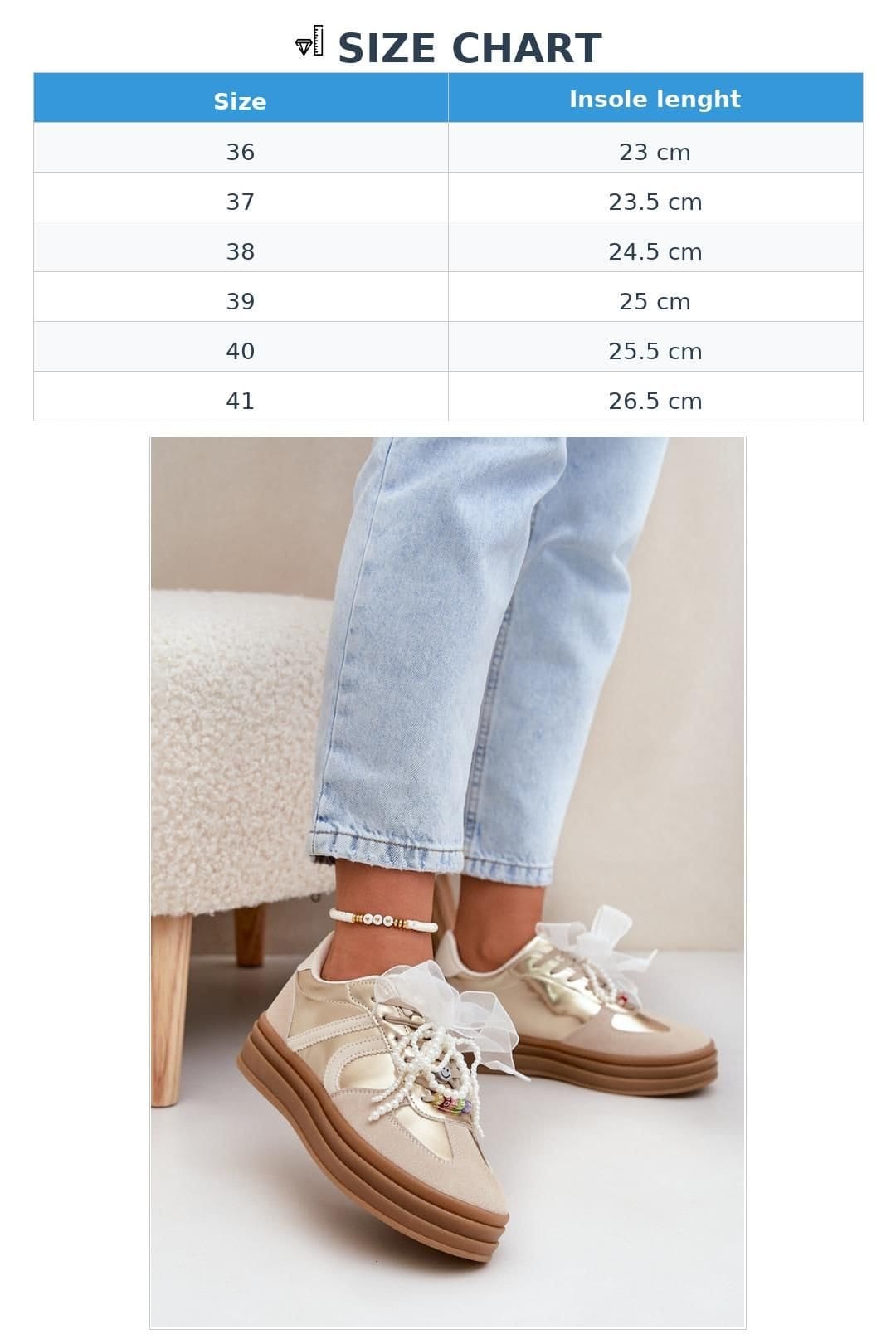 Love Lace Love Lace Women's Stylish Platform Sport Sneakers with Charm Laces Suede Comfort in Beige - 4