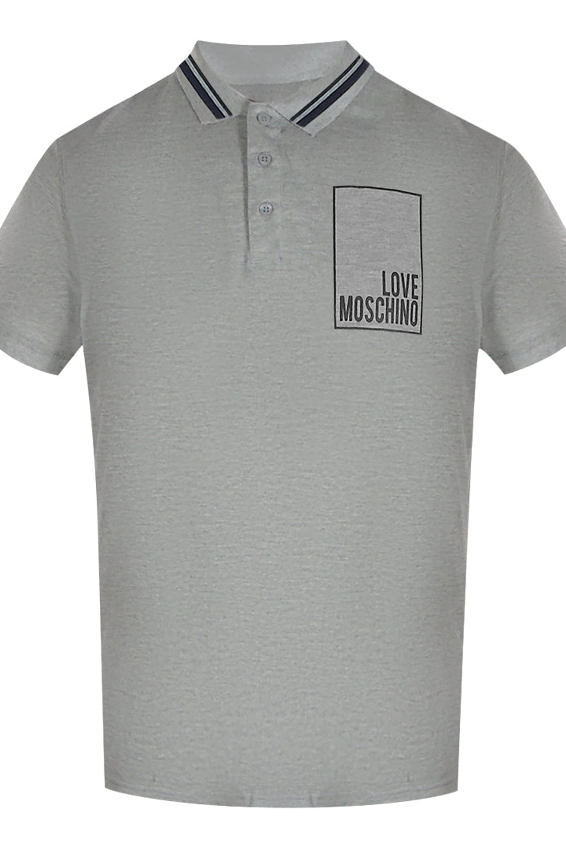Love Moschino Love Moschino Men's Short Sleeve Polo Shirt in Silver