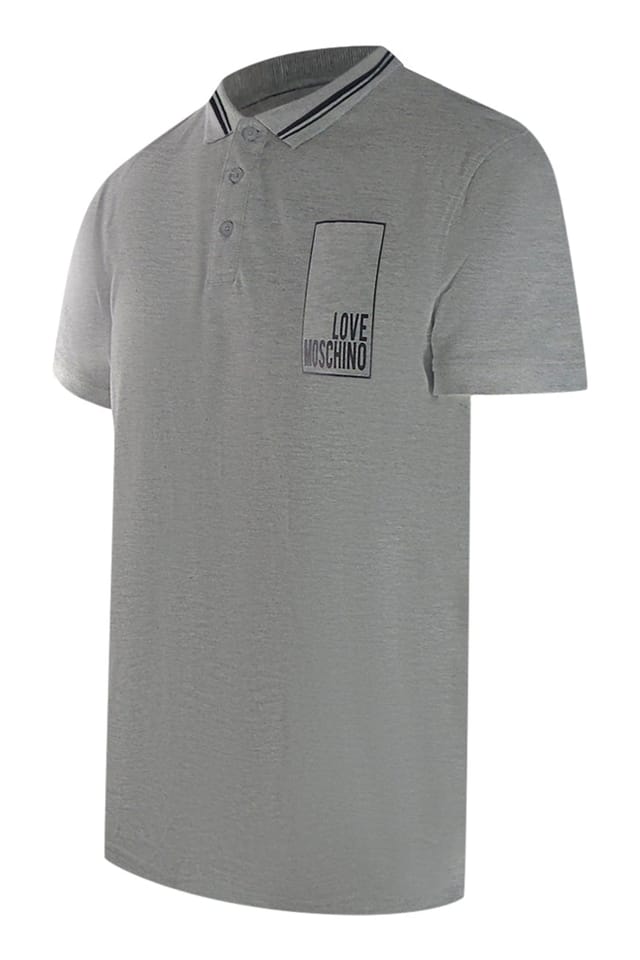 Love Moschino Love Moschino Men's Short Sleeve Polo Shirt in Silver - 2