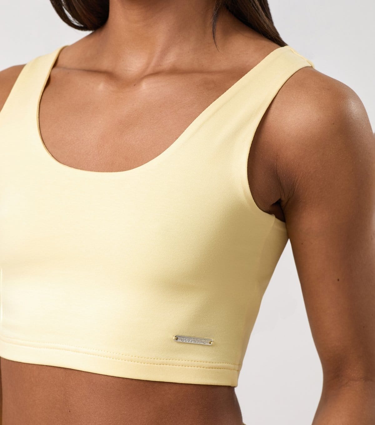 Gym King Women's Yellow Cotton Haze Jersey Vest Gym King New Look - 4