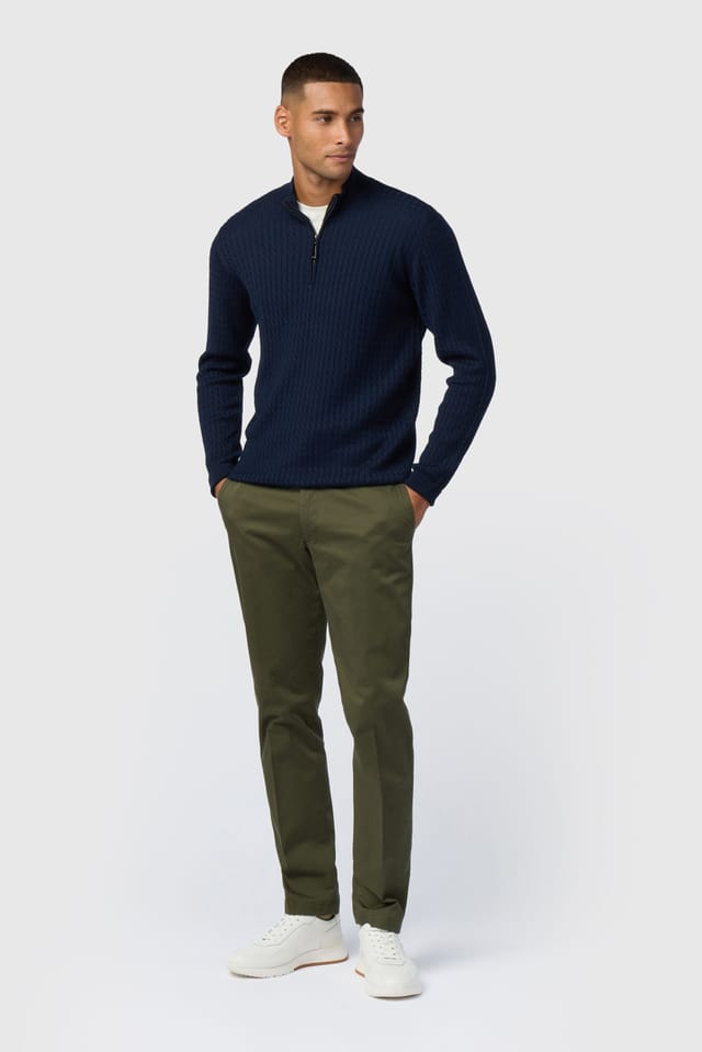 Melka Melka Men's Tailored Fit Chino in Olive - 2