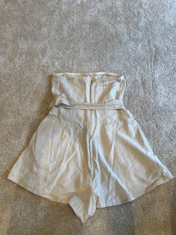 ASOS ASOS design uk 4 beige strapless playsuit