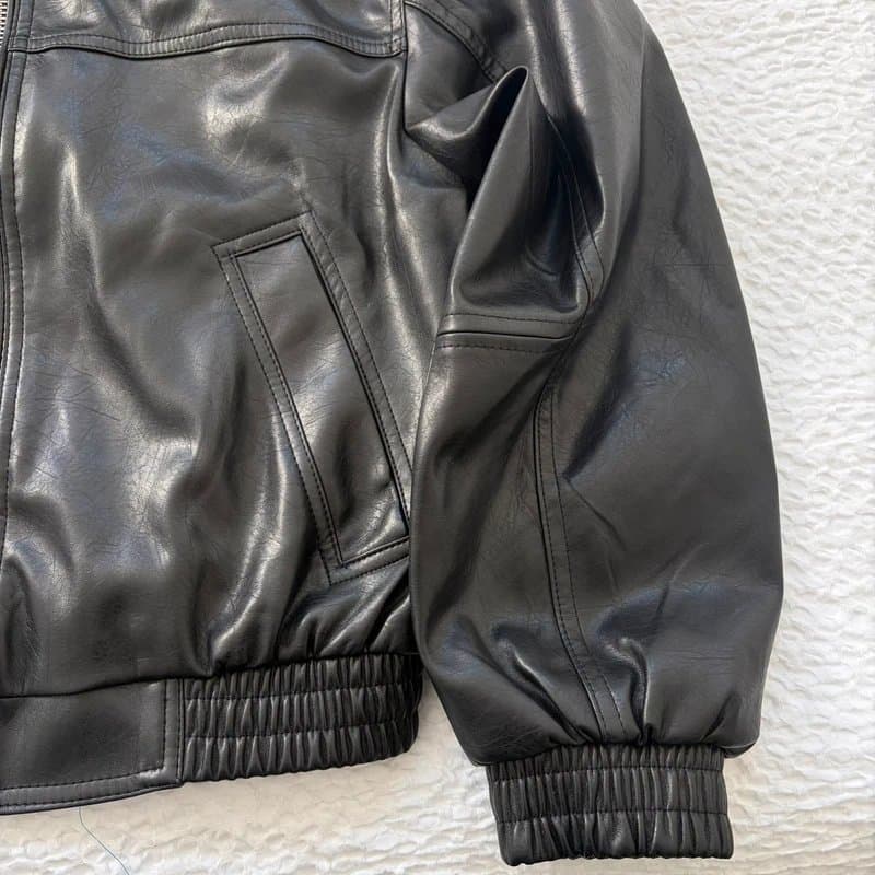 Bershka Bershka black faux leather jacket