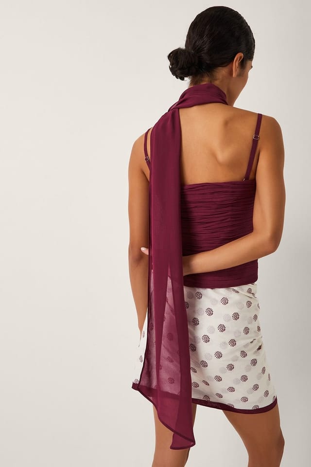 Monsoon Monsoon Women's The India Edit Colette Ruched Bandeau Top & Scarf Red - 2
