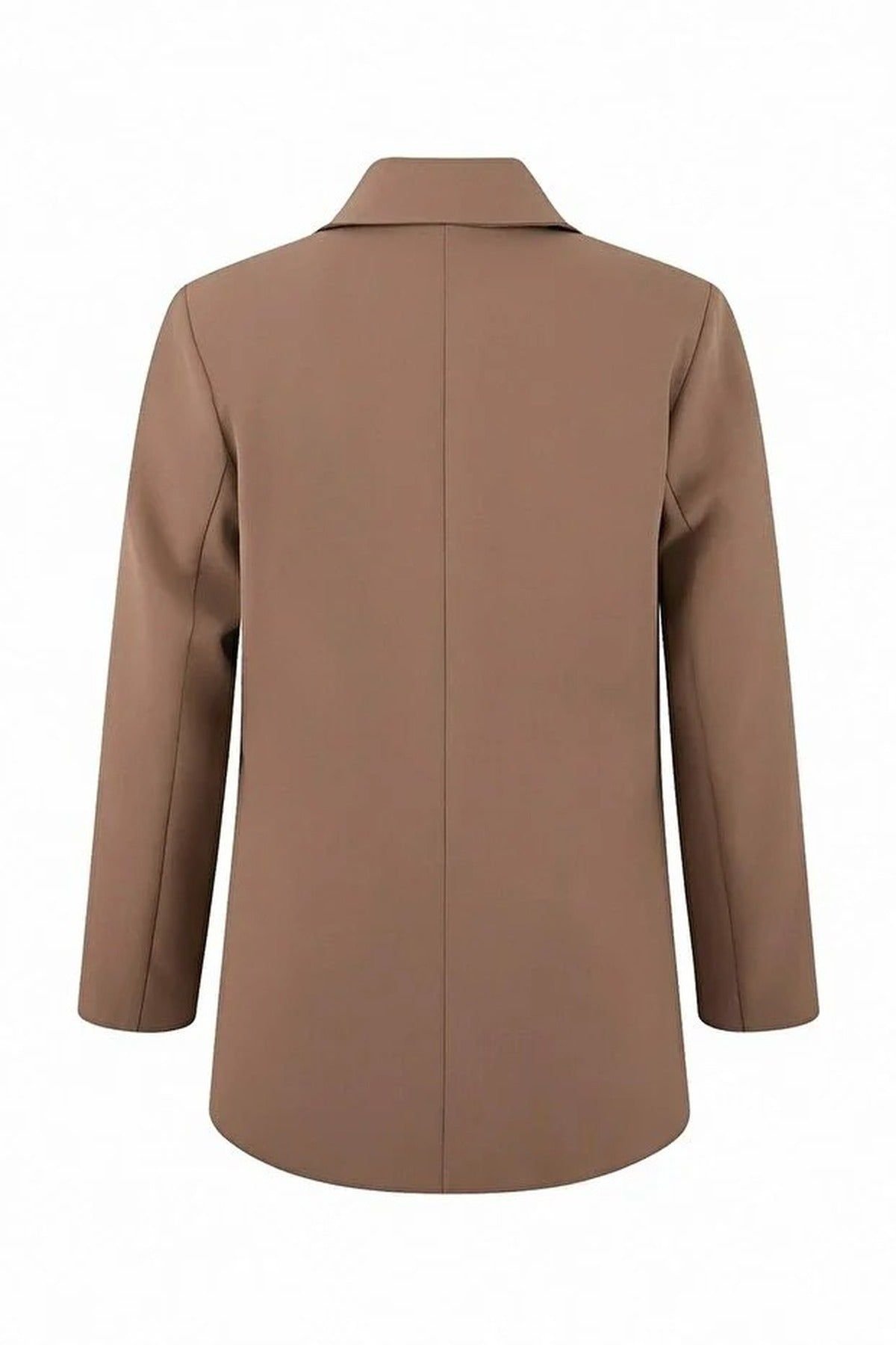 WOVCOR WOVCOR Women's Single Button Tailored Blazer Jacket in Taupe - 3