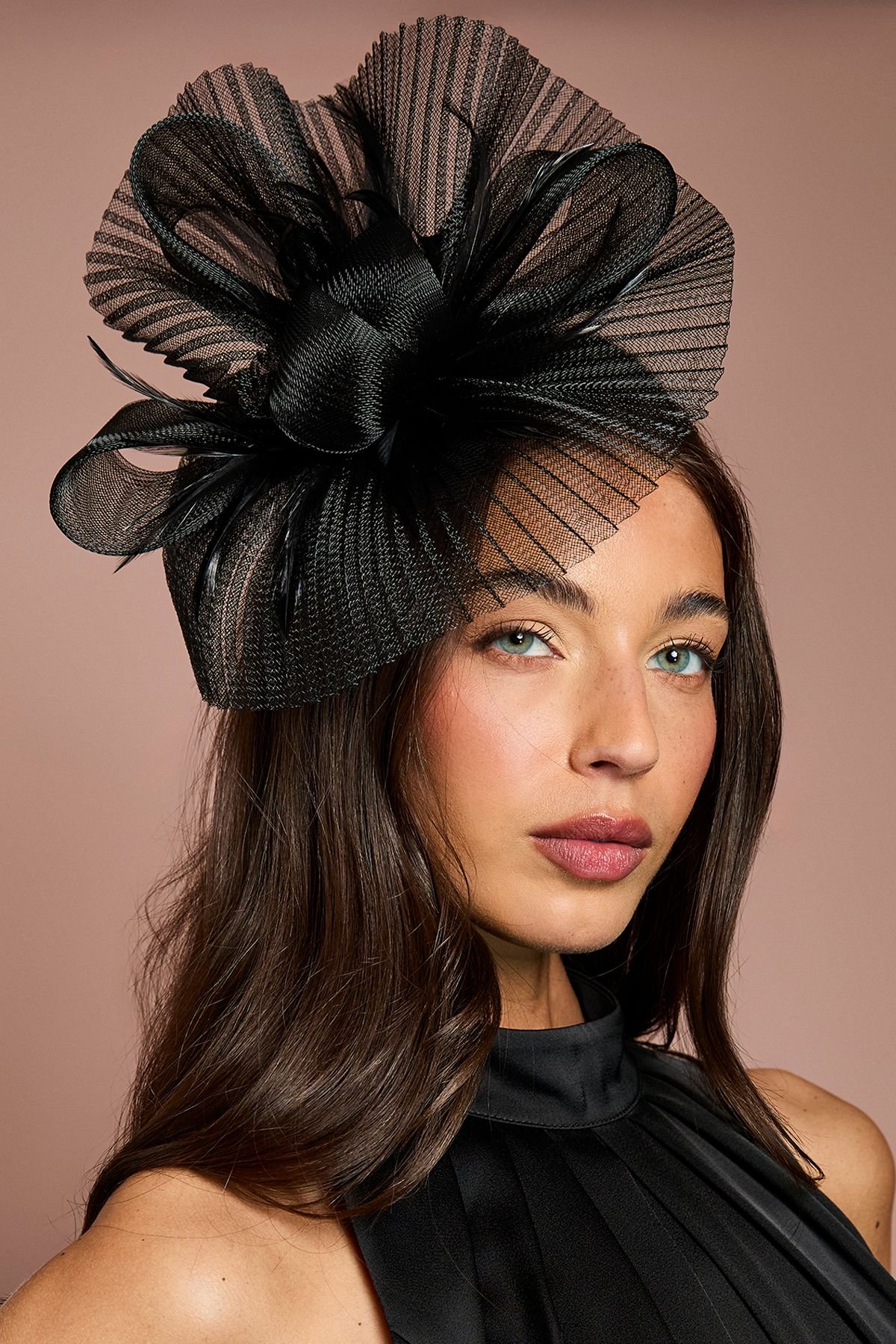 Coast Coast Women's Pleat Detail Fascinator in Black - 3