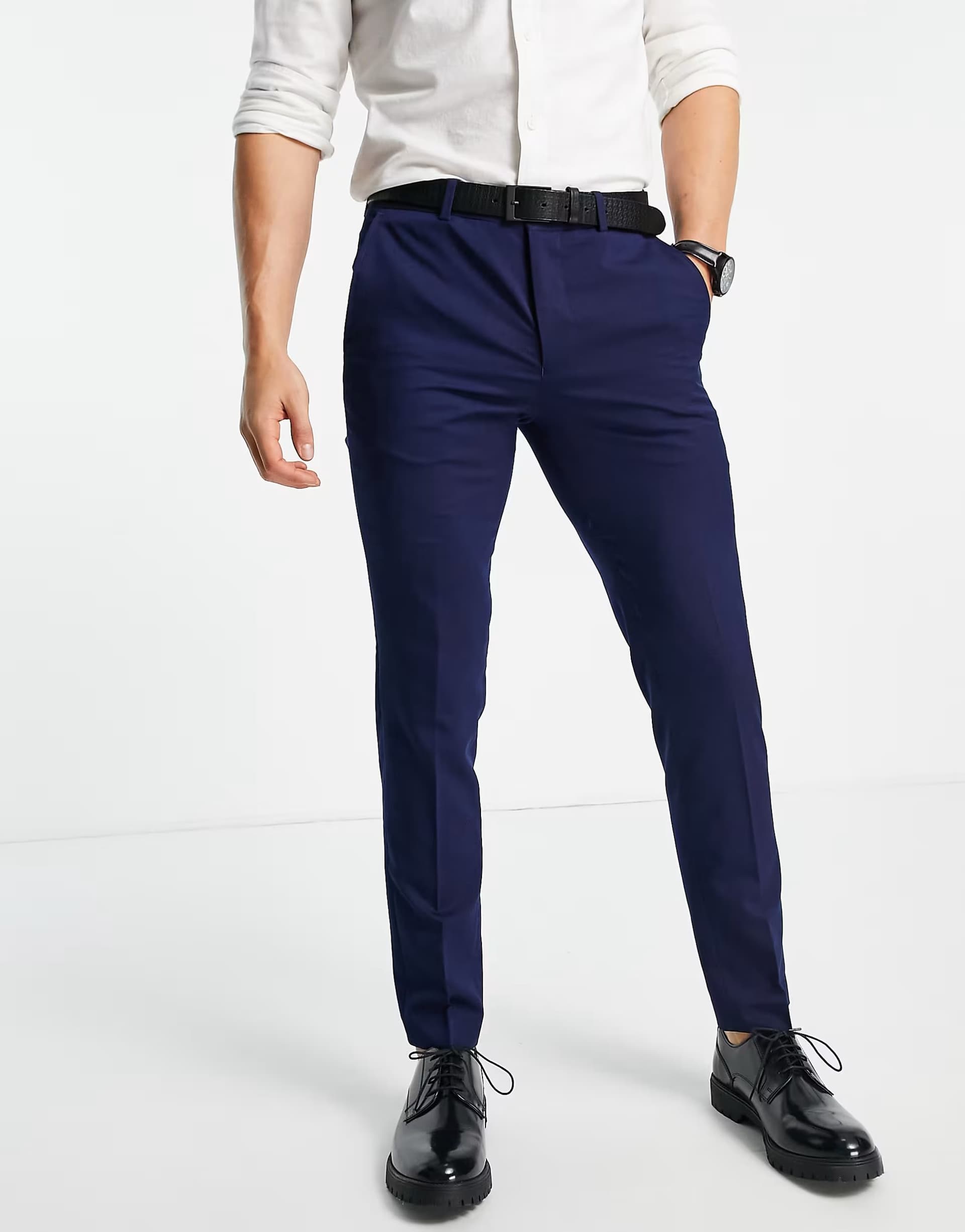 ASOS Jack & Jones Premium slim suit trousers in blue