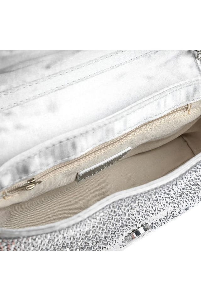 Jones Bootmaker Jones Bootmaker Women's Vertigo Touch Fasten Embellished Clutch Bag in Silver - 3