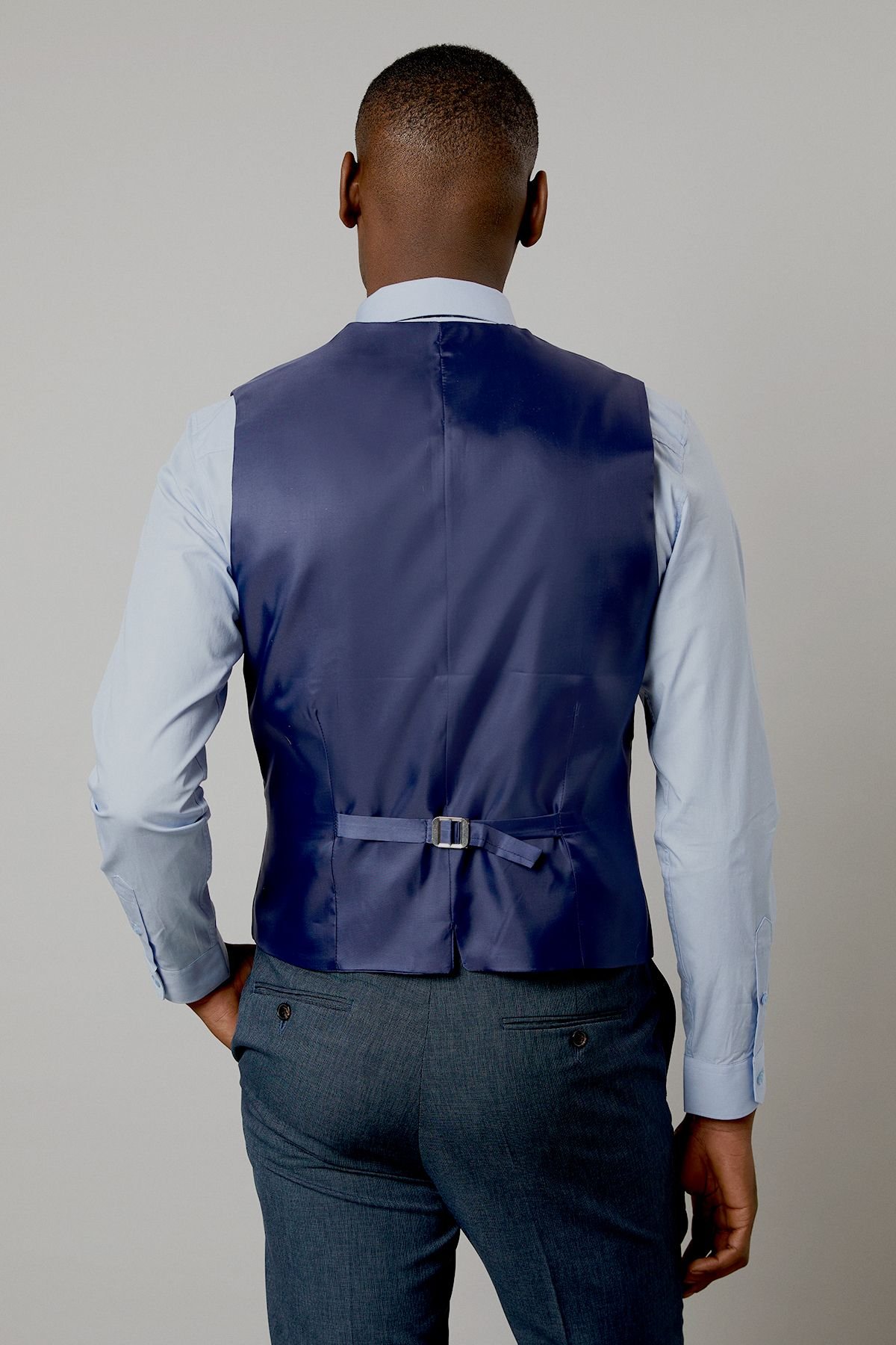 Burton Burton Men's Navy Marl Waistcoat - 3