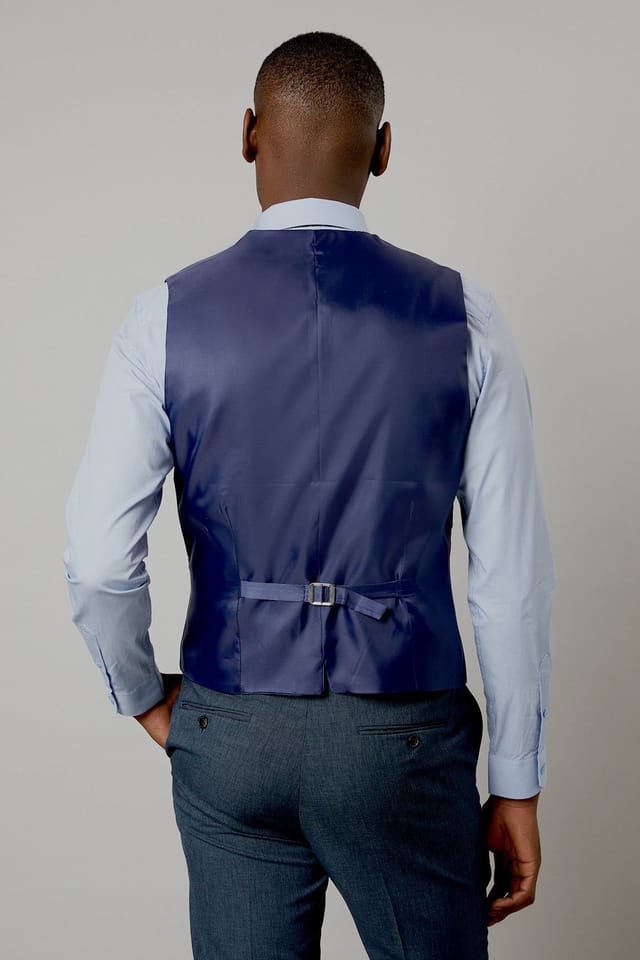 Burton Burton Men's Navy Marl Waistcoat - 3