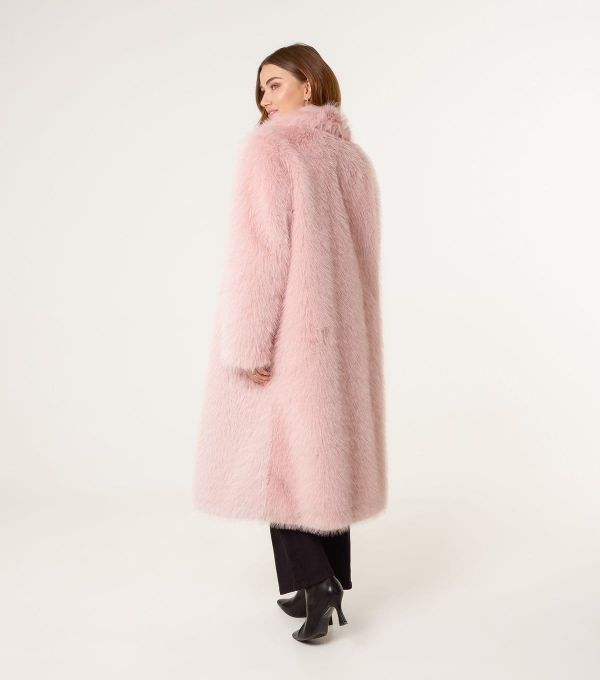 Blue Vanilla Women's Pink Long Fluffy Faux Fur Coat Blue Vanilla New Look - 4