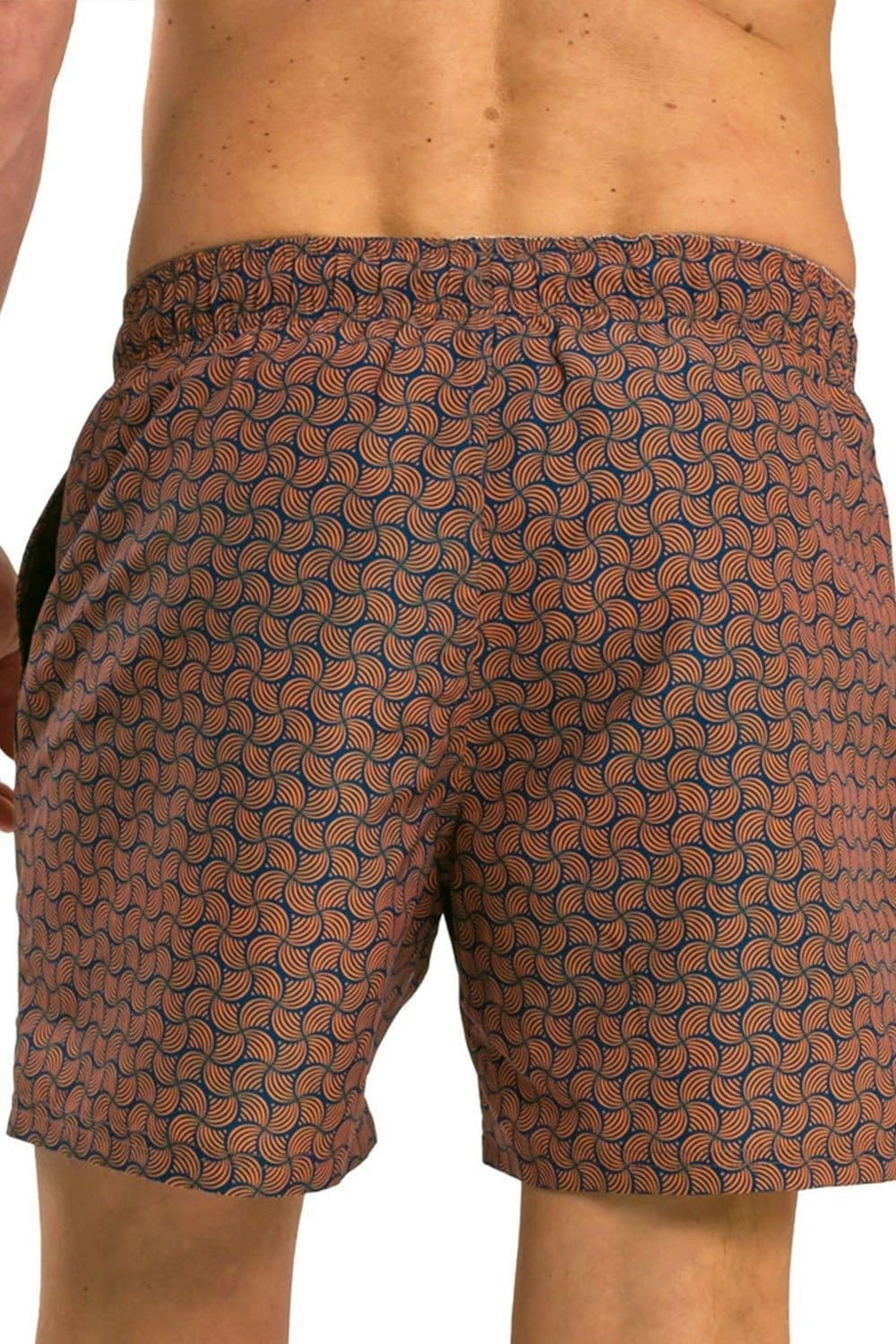 RIPT Essentials RIPT Essentials Men's Swirl Print Swim Shorts in Orange - 4