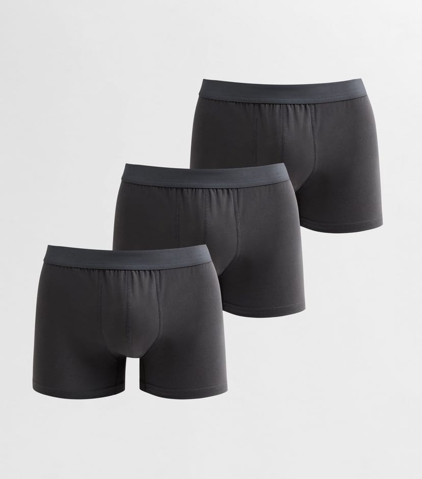 New Look Men's Pack of 3 Dark Grey Jersey Boxers New Look - 1