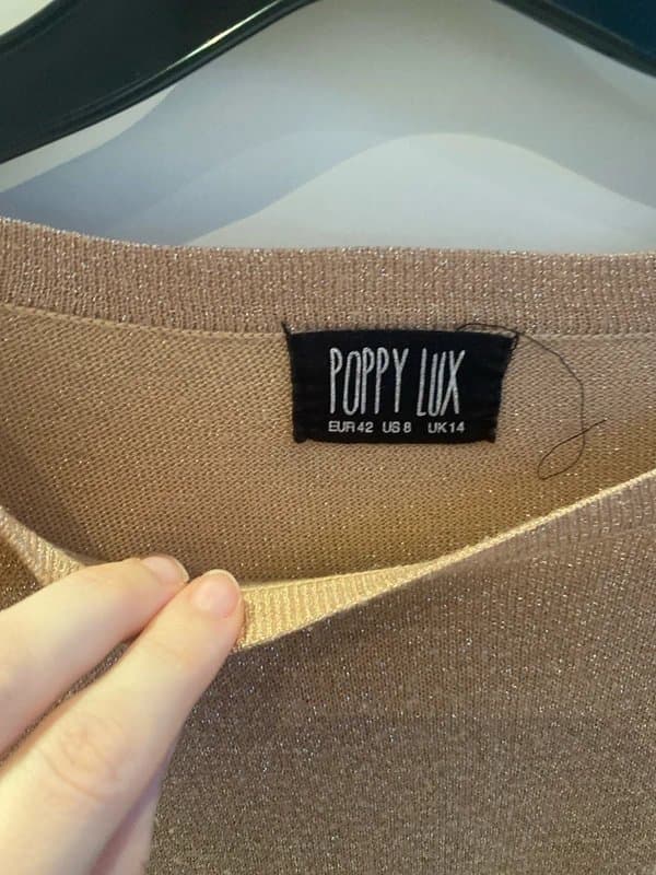 ASOS ASOS poppy luxe lurex sparkly light pink dressy jumper