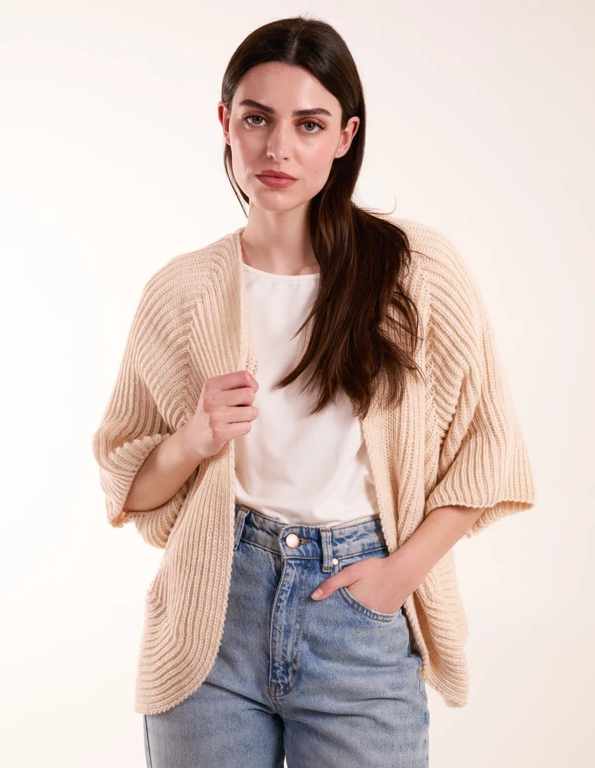 Blue Vanilla Knitted Mid Length Cardigan
