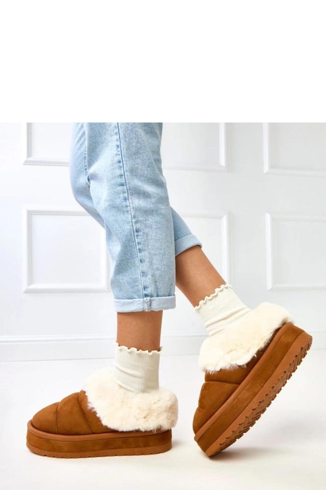 Love Lace Love Lace Women's Snow Boots in Suede with Fur Lining Platform Comfort in Brown - 3