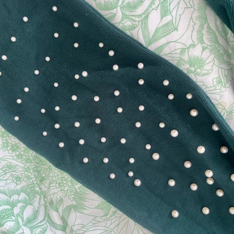 Bershka Bershka Crop Jumper Pearl Embellished