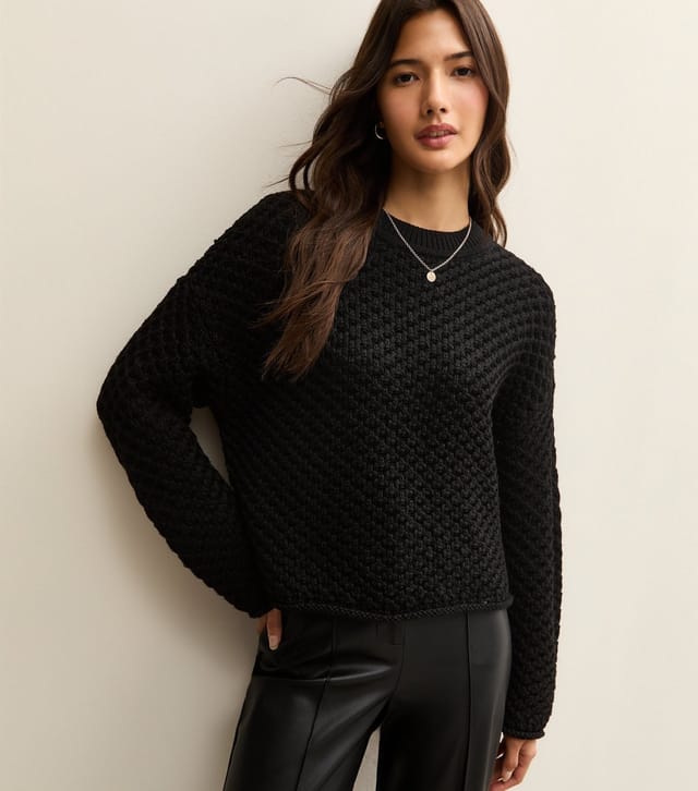 New Look Women's Black Stitch Knit Jumper New Look - 2