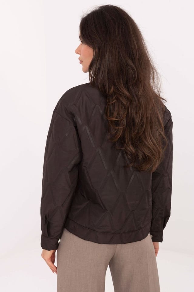 Love Lace Love Lace Women's Quilted Transitional Button Jacket in Brown - 3