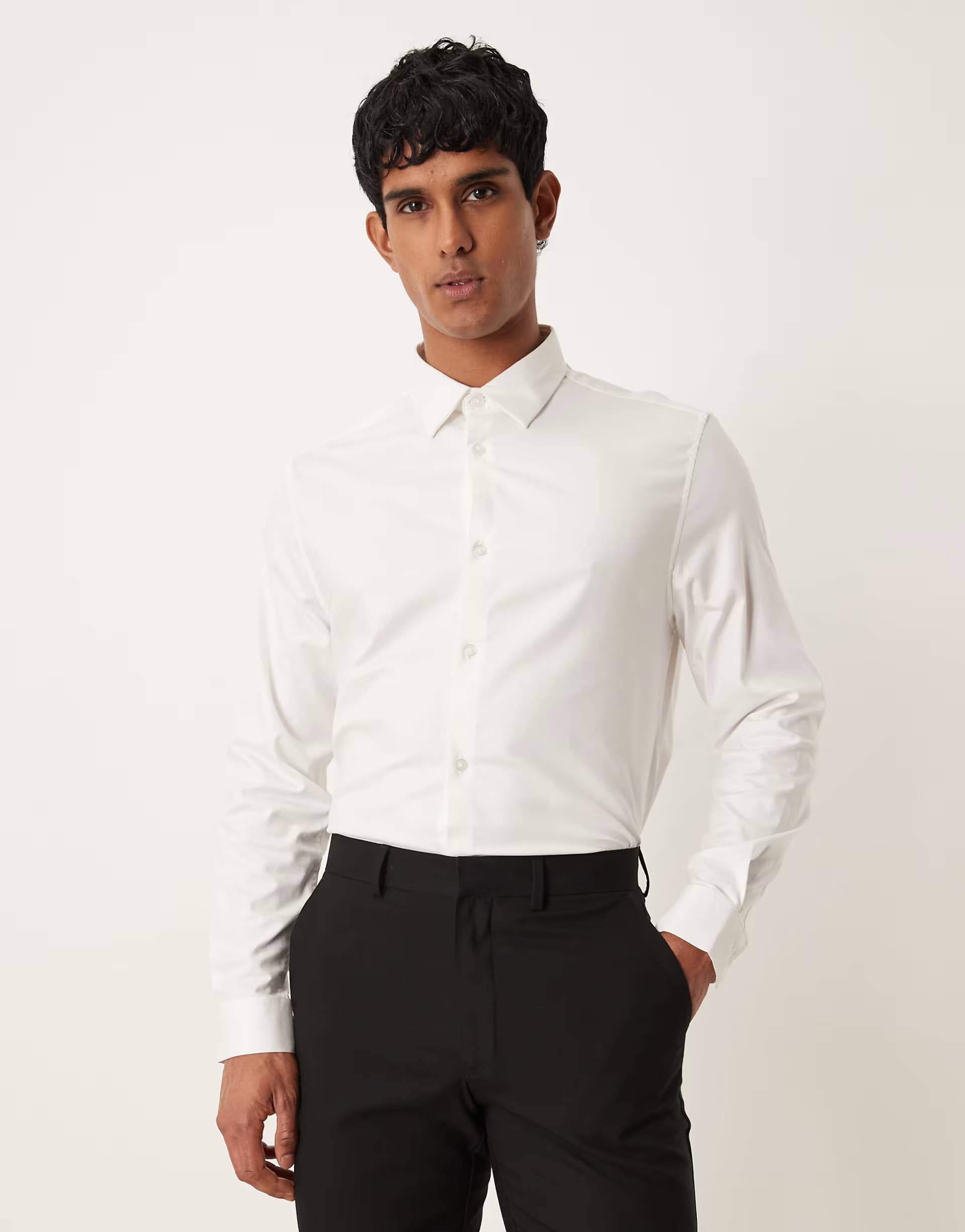 ASOS ASOS DESIGN formal easy iron twill regular shirt in white