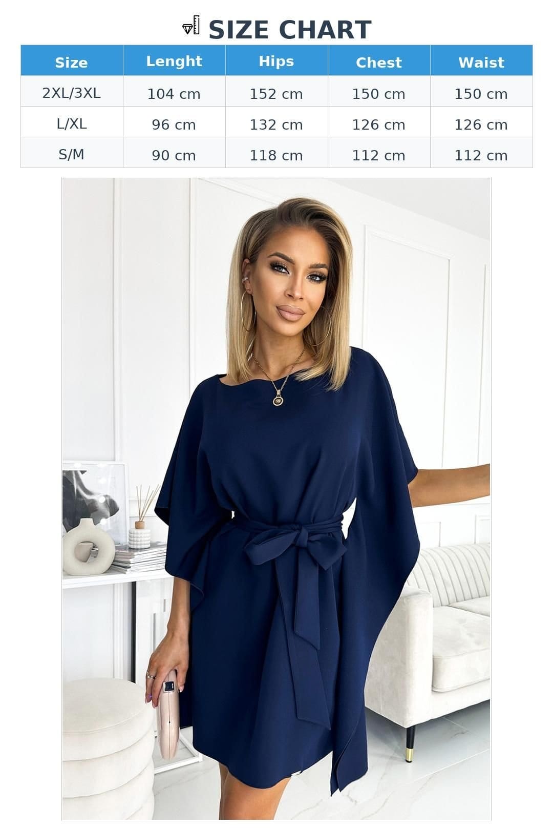 Love Lace Love Lace Women's Butterfly Day Dress with Belt in Navy - 4