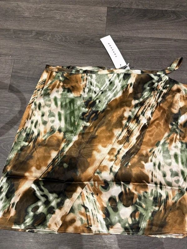 Topshop Topshop satin animal print cut out miniskirt UK 14